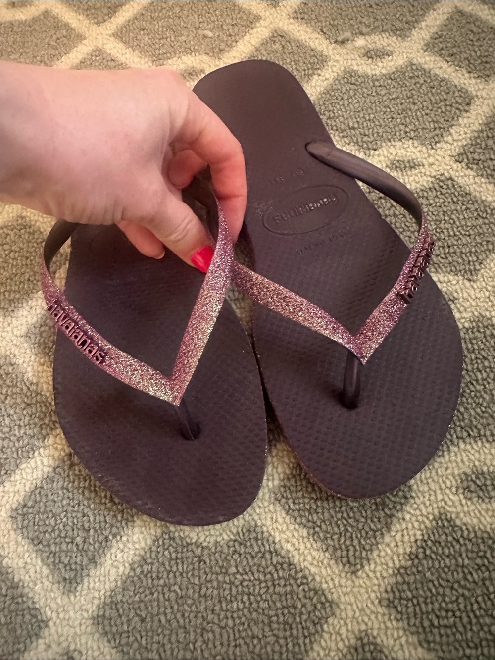Havaianas Purple Glitter Flip Flops